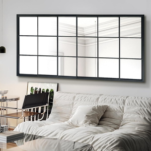 <span class=keywords><strong>Espejo</strong></span> de Pared Decorativo Rectangular de Metal y Madera, Color Negro y Dorado, Moderno, Personalizado al por Mayor, Fábrica BSCI, para Hotel - Product Image 5