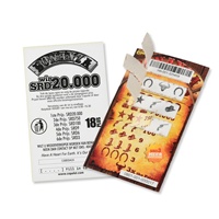 Billets de loterie à languette personnalisés pour collectes de fonds et jeux de bingo instantanés, conception gratuite en usine, en carton/carton duplex