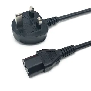 Fabrik Preis Freies Proben OEM IEC Power Kabel 3 Pin Elektrische Stecker Uk Power Kabel Für Laptop/Computer Ladegerät