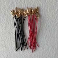 Cable de prueba personalizable de 22AWG UL1007 con conector tipo banana, rojo y negro, 100 mm, terminal Lotus chapado en oro para multímetro y alimentación