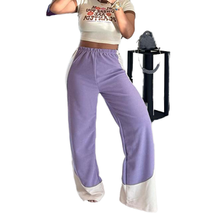 Pantalones de Mujer Han Yun, Casuales de Otoño, Holgados, de Pierna Ancha, Transpirables, con Diseño de Parches en Colores Contrastantes, Teñido Liso Digital - Product Image 3