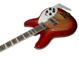 Groothandel Beste China Deluxe 360/12 Snaar Elektrische Gitaar Semi Holle Bass Model Met Esdoorn Rug En Side Cherry Burst