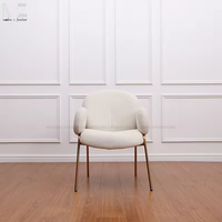 Fauteuils de salle à manger en gros, mobilier moderne de luxe, chaises de salle à manger nordiques en tissu bouclé avec accoudoirs