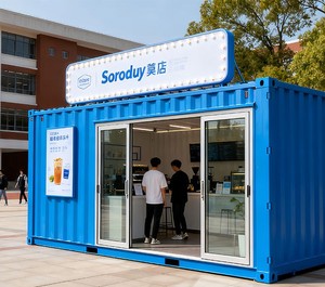 Negozio Modulare Contemporaneo in Pannelli Sandwich d'Acciaio Traspiranti, per Esterni, ad Alto Traffico e Famoso Online, per Uso Turistico e Commerciale - Product Image 6