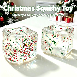 Wholesale 2026 Best Selling Christmas Holiday Party Squishy Cube Toys Gifts for Kids Snowball Christmas Squishy - Product Image 1