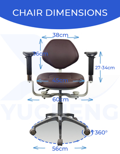 高品質歯科用チェア、歯科用スツール、歯科用顕微鏡用、ダブルスイングアウトアームレスト付き、歯科医院で使用 - Product Image 2