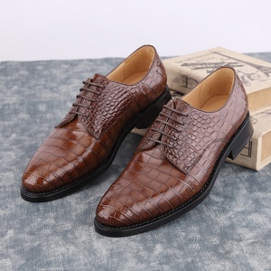 Zapatos Oxford de Vestir Formales con Cordones y Punta en Pico para Hombre, 100% Piel de Cocodrilo, Suela de Goma, para Todas las Temporadas, Uso en la Oficina - Product Image 1