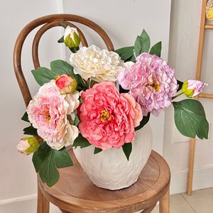 Bouquet de fleurs de pivoine artificielles, fleurs en soie, haute simulation, décorations pour mariage et maison - Product Image 1