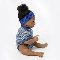 Peau profonde africaine Brunette réaliste Vinyle Silicone Reborn Baby Kit Toys Kids Gifts Durable Fashion Doll