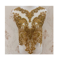 Collier africain en strass multicolores pour mariage, patchs et appliques à coudre pour fête, bricolage ou vêtements