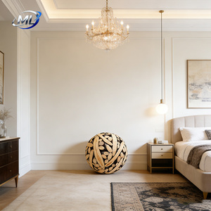 Sculpture d'art moderne en bois massif sur mesure, décoration de sol écologique, support d'affichage, statue de boule en bois - Product Image 5