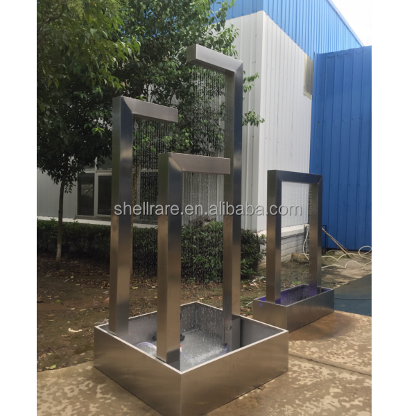 Garden metal waterfall with rain curtain customized corten steel water feature outdoor