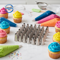 Embouts de décoration de gâteaux réutilisables en acier inoxydable, plus de 20 pièces, embouts de pâtisserie en forme de cône, non toxiques, écologiques, ustensiles de cuisine