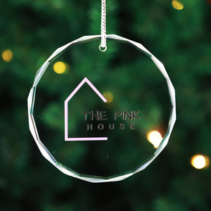 High Quality Handmade Round Shape Crystal Ornament UV Printing Crystal Glass Christmas <b>Tree</b> Decoration Ornament - Product Image 2