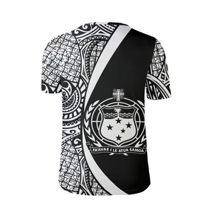 Personnalisé Samoa Noir Blanc Conception <span class=keywords><strong>Homme</strong></span> T-shirts Polynésie <span class=keywords><strong>Tatouage</strong></span> Hommes Casual O-cou T-shirts - Product Image 2