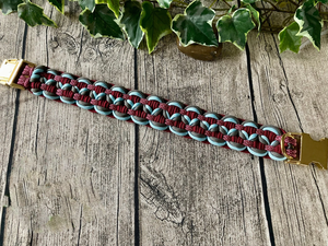 Collar de Perro Trenzado a Mano con Cordón Paracord, Combinación de Colores HappyDay, Personalizable, Resistente, para Perros Medianos y Grandes - Product Image 3