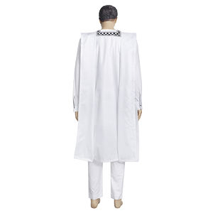 H & D Ensemble Complet <span class=keywords><strong>Agbada</strong></span> <span class=keywords><strong>Homme</strong></span> Style Africain 3 Pièces Bleu à Manches Larges Brodé - Product Image 3