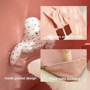 Tienda de Campaña Infantil de Lona de Algodón Rosa, Tienda de Campaña Plegable y Lavable para Bebés y Niños Pequeños - Product Image 4