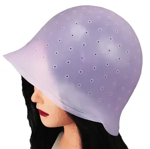 Pouched Hole Silicone Hair Coloring Dyeing Highlighting Cap For Salon