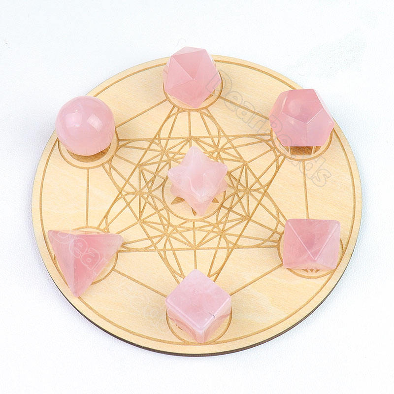 Set Di 7 Solidi Platonici Dei Sette Chakra: Cristalli Di Geometria Sacra Con Scatola Di Legno - Italia - Foto 7