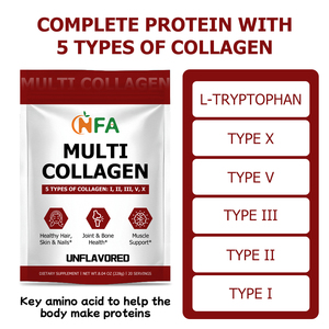 Poudre de collagène multi-sources pour la santé des cheveux, de la peau, des ongles, des articulations et des os, contenant du collagène bovin hydrolysé, fabriquée par un fournisseur OEM. - Product Image 2