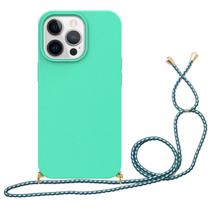 Écologique biodégradable pratique <span class=keywords><strong>collier</strong></span> compostable paille de blé téléphone étui avec chaîne <span class=keywords><strong>collier</strong></span> avec sangle cordon pour <span class=keywords><strong>iphone</strong></span> 15 - Product Image 1