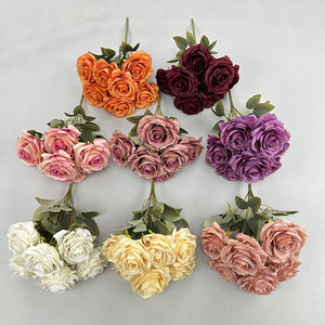 Nuova Rosa Artificiale a 7 Teste per Decorazione d'Interni, Vendita all'Ingrosso - Product Image 1