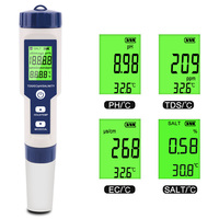Testeur TDS/EC/température/PH numérique 5 en 1, moniteur numérique de qualité de l'eau