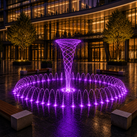 Air Mancur Dek Luar Ruangan Interaktif Terprogram Musik LED/Laser RGB IP68 SS304 Kontrol AI CE RoHS OEM Hotel Mal Taman