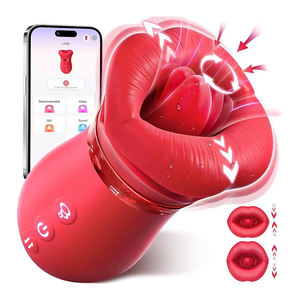 App-Control 4 in1 vibratore da donna giocattoli sessuali a bocca grande stimolazione del clitoride lingua Cunnilingus capezzolo succhiare Sexo leccata anale - Product Image 1