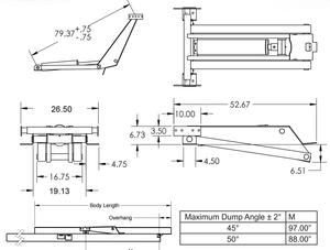 Cilindro hidráulico de 3 toneladas Remolque de descarga de perfil bajo Elevadores de tijera hidráulica y kit de polipasto hidráulico para remolque volquete - Product Image 2