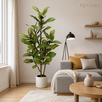 Arbre artificiel en plastique écologique de 120 cm de haut, feuillage varié réaliste vert et jaune, plante artificielle en pot pour villa et hôtel