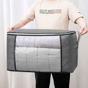Hot Custom <b>Clothes</b> Quilt <b>Storage</b> Bag Non-woven <b>Clothes</b> Quilt Organizer Bag Large Capacity Moving Luggage Packing Bag with Zipper - Product Image 5