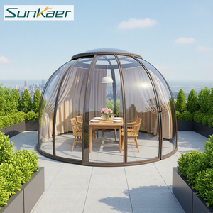 Dôme <span class=keywords><strong>Coulissant</strong></span> Elliptique en Aluminium Sunkaer, Tente Bulle en Polycarbonate pour Maisons, Cafés, Restaurants, Piscines Extérieures - Product Image 6