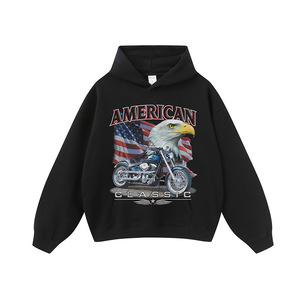 Sudadera con capucha de invierno de peso pesado, estampada, con efecto desgastado, de corte holgado, unisex, estilo hip-hop, de marca de moda, transfronteriza - Product Image 5