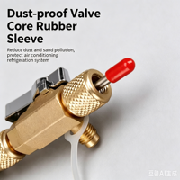 Outil d'installation/démontage de valve anti-fuite avec robinet d'arrêt, corps en laiton, pour unités de climatisation mini-split et centrales R410A R22