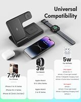 Station de charge sans fil pour plusieurs appareils, charge rapide, port USB Type-C pour iPhone Apple, écouteurs, montre connectée, etc.