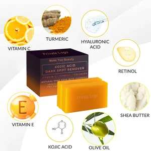 Wholesale Nature Organic Original Honey Turmeric Skin Whitening Kojic Acid Soap Private Label Turmeric Kojic Acid Soap