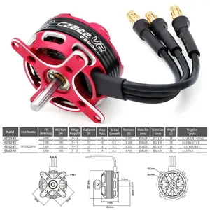 SURPASS HOBBY V2 2822 2826 <span class=keywords><strong>2830</strong></span> 2834 2838 3530 3536 3542 3548 Outrunner Motor sin escobillas Plástico RC Drone cuadricóptero de ala fija - Product Image 3