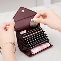 Tas kartu amplop wanita pemblokir RFID dompet koin Anti pencurian kecil Mini dompet pemegang kartu kredit ringan minimalis