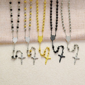 สร้อยคอจี้<span class=keywords><strong>พระ</strong></span>พุทธรูปสแตนเลส 6 มม. ดีไซน์ลูกปัดแบบครอส พร้อมโซ่ลูกปัดสแตนเลส รุ่น Advanced Sense - Product Image 1