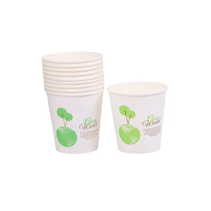 Vasos de papel blancos désechables personnalisables para fiestas restauracion y vasos de papel comunes Recyclable