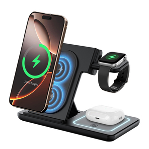 Support de chargeur sans fil universel 3 en 1 15W chargeur multifonction sans fil debout pour iphone 17 16 15 2025 produit de refroidissement - Product Image 1