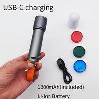 Lampe torche tactique LED haute puissance en alliage d'aluminium rechargeable, zoom télescopique, étanche IP65, 1000 lumens, faisceau de 400-500 m