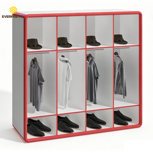 Armario de Almacenamiento Moderno para Niños, Armario de Madera con Barras para Colgar, Organizador de Almacenamiento Multifuncional para Guardería, Preescolar y Dormitorio - Product Image 1