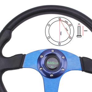 Volant de course RASTP 13,38 pouces à 3 branches en cuir PU pour jeux de voiture et karting - Product Image 2
