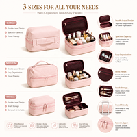 Pochette cosmétique en cuir PU rose blush, sac de maquillage de voyage, organiseur de toilette, étui à cosmétiques, logo personnalisé, vente en gros, fabricant OEM