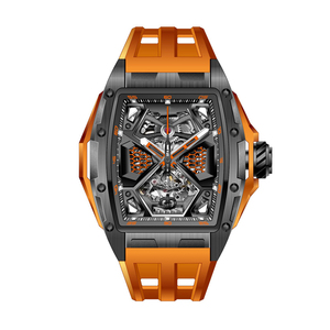 남성 럭셔리 스퀘어 시계 아날로그 펑크 크로노그래프 독특한 스포츠 손목 시계 일본 무브먼트 디자인 - Product Image 2