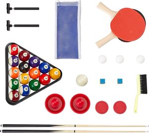 <span class=keywords><strong>Table</strong></span> <span class=keywords><strong>de</strong></span> <span class=keywords><strong>jeux</strong></span> multifonctionnelle 4-en-1 pour salle <span class=keywords><strong>de</strong></span> <span class=keywords><strong>jeux</strong></span>, avec plateau en MDF <span class=keywords><strong>de</strong></span> qualité supérieure, support intégré, <span class=keywords><strong>billard</strong></span>, hockey sur air, ping-pong, pour la famille en intérieur - Product Image 4