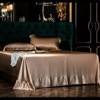 Haute Qualité OEKO-TEX 19mm 22mm drap de lit d'hôtel de luxe 100% Pure soie satin housse de couette en soie Dorée ensemble de literie